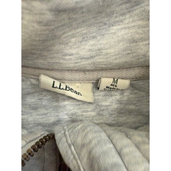 LL Bean Quilted Quarter Zip Womens Medium Jacket Sweater Pullover Gray Mock Neck - Picture 4 of 12